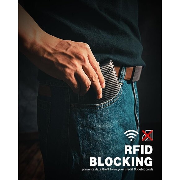 Wallet for Men Slim 11 Credit Card Holder Slots Red Leather RFID Blocking Money - Picture 4 of 6